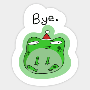 ASJD: "Bye." Santa Frog Sticker